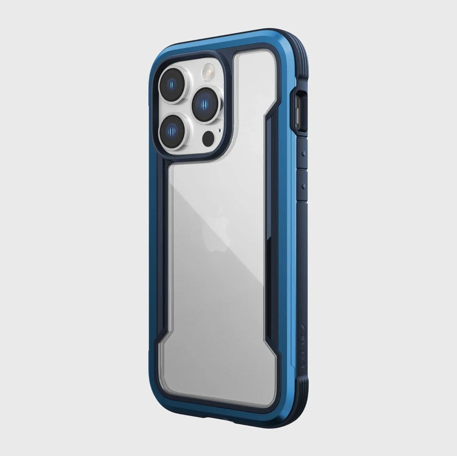 Estuche protección Xdoria Raptic Shield para iPhone 14 Pro en azul marino.