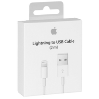 Cable Apple Lightning original de 2 metros con empaque retail, compatible con dispositivos Apple.