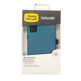 Estuche protector Otterbox Defender turquesa para Samsung S20 en empaque.