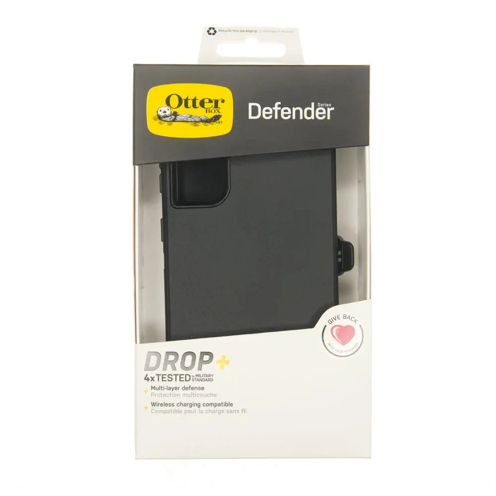 estuche OtterBox Defender negro para Samsung S20 Ultra en su caja, protección robusta y elegante