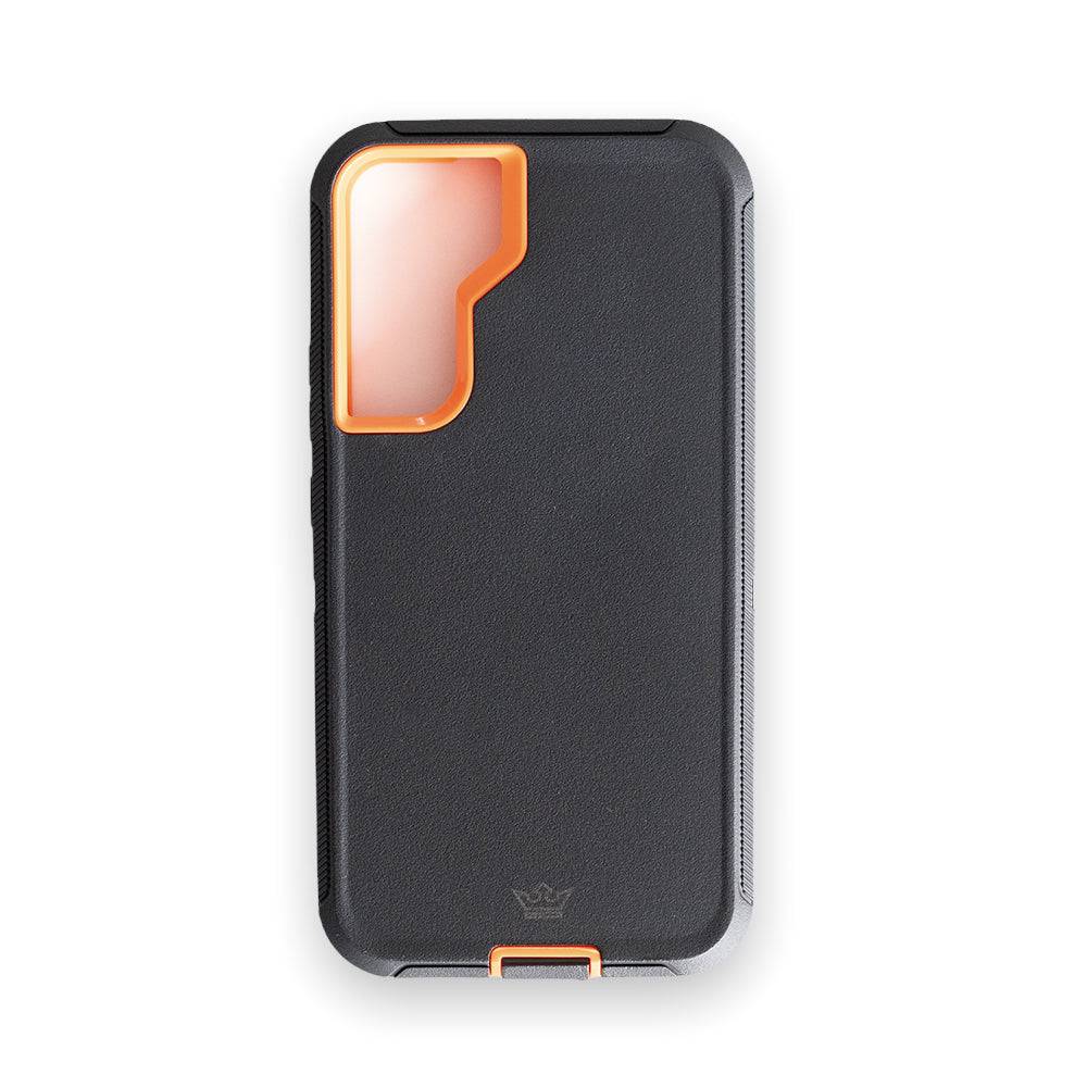 Estuches Proteccion El Rey Defender Samsung S22 Plus Color Negro / Naranja - MUNDO ACCESORIOS (B2C)