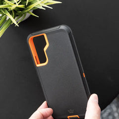 Estuche proteccion el rey defender samsung s22 plus color negro / naranja  Shop name