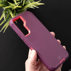 Estuche proteccion el rey defender samsung s22 plus color rojo / rosado  Shop name