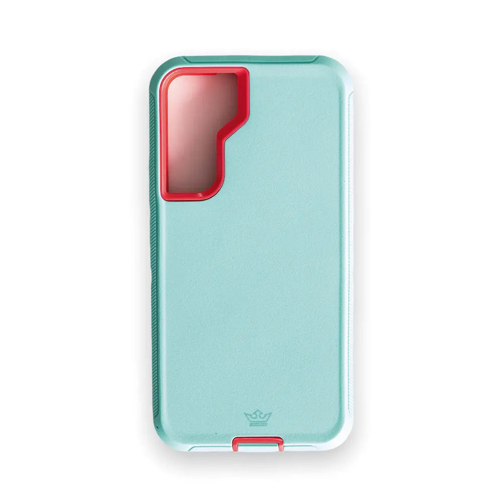 Estuche proteccion el rey defender samsung s22 plus color turquesa / rosado  Shop name