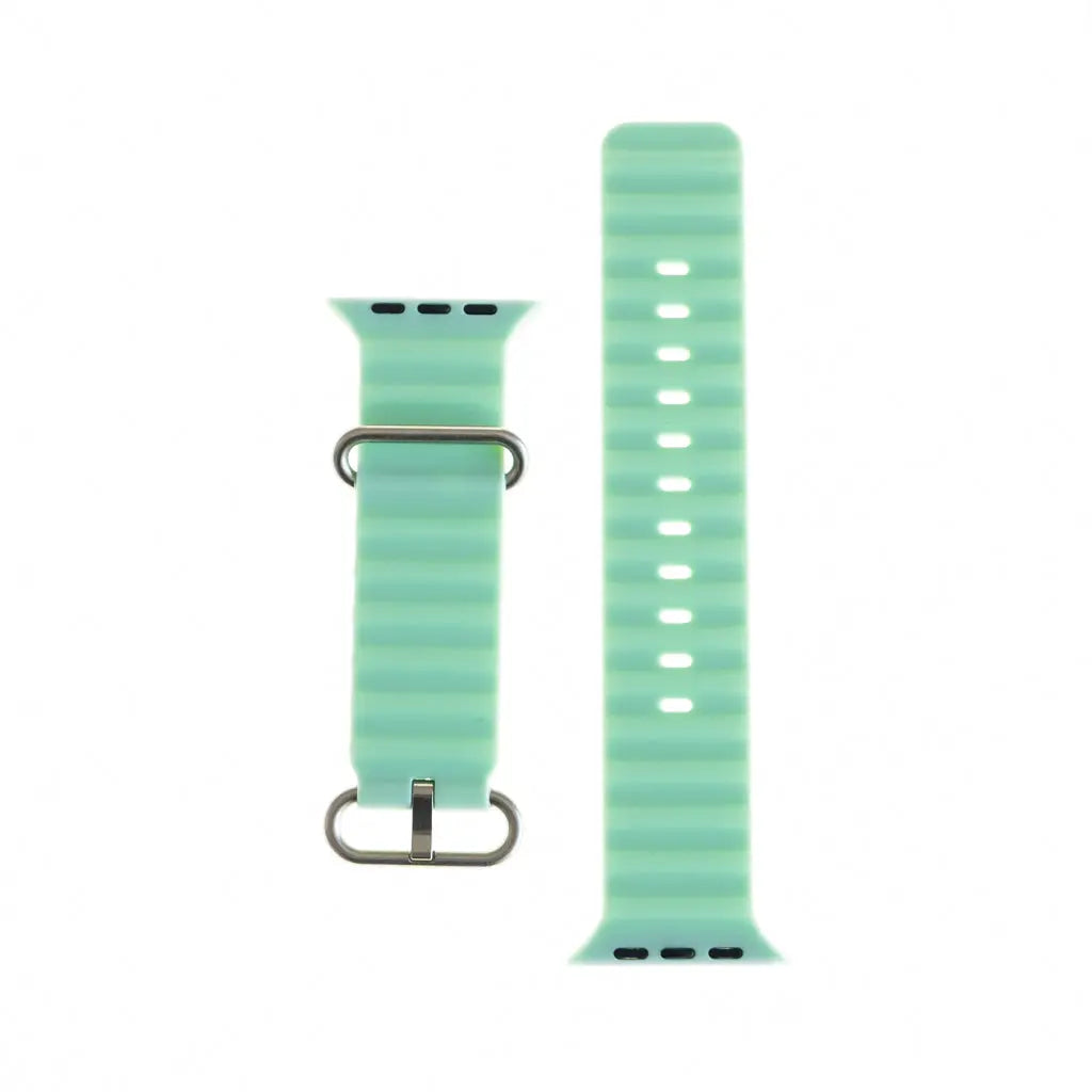 Accesorio pulsera silicona en verde menta para smartwatch 42/44/49 mm.