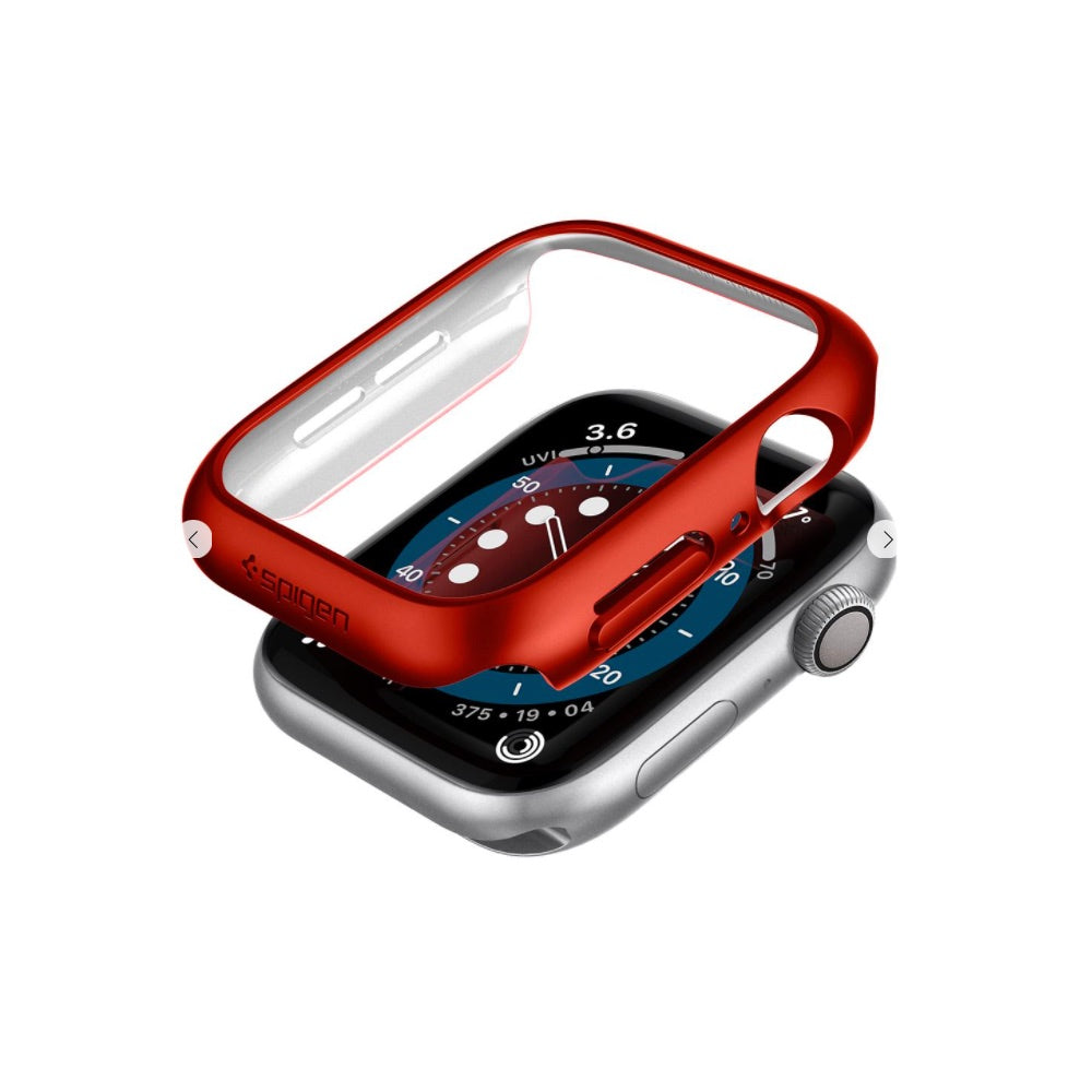estuches watch bumper spigen think fit apple 44 / 45 mm color rojo