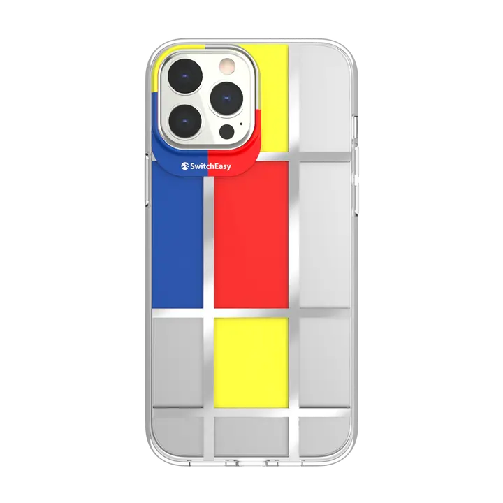 Estuche Clásico Switcheasy Artist para iPhone 13 Pro en color Mondrian.