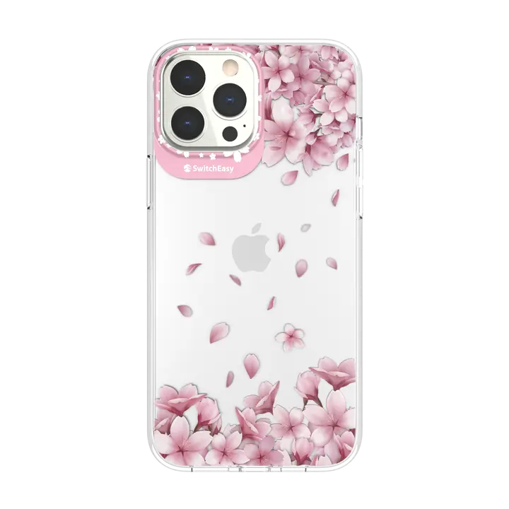 estuche clasico Switcheasy Artist para Apple iPhone 13 Pro color sakura flor de cerezo diseño elegante y protección superior