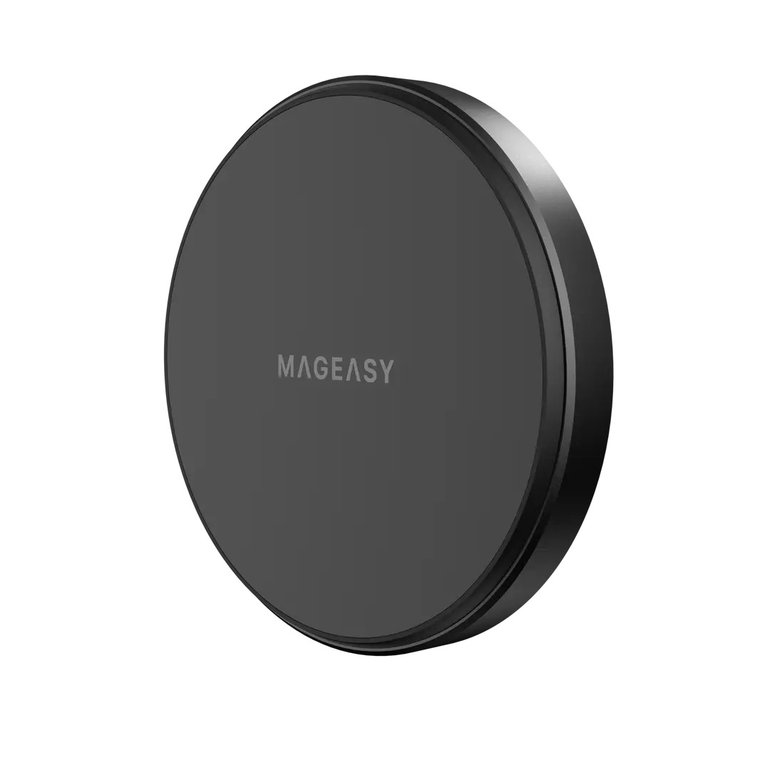 Accesorio Switcheasy MagPad MagSafe holder en negro para coche, diseño elegante y seguro.