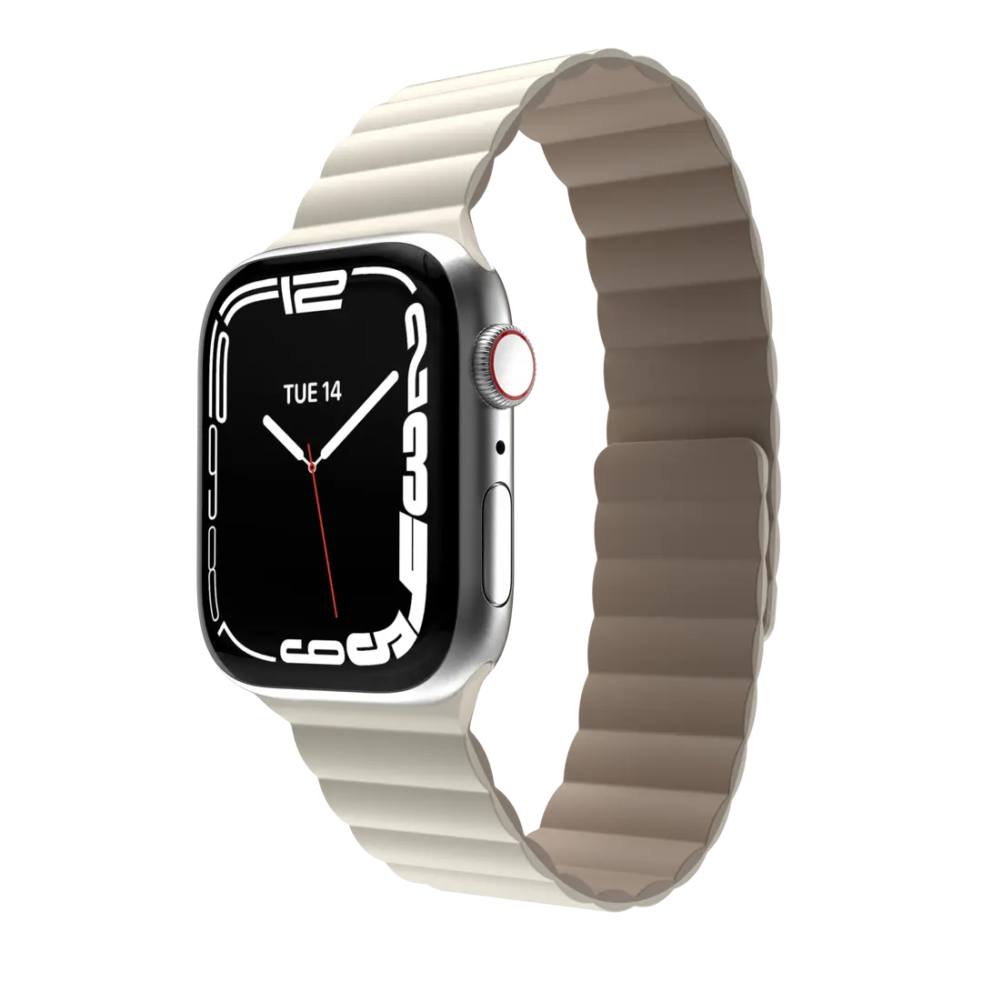 Switcheasy Pulsera Magnética de Silicona para Apple Watch 42/44/45 mm en color Starlight.