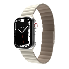 Switcheasy Pulsera Magnética de Silicona para Apple Watch 42/44/45 mm en color Starlight.