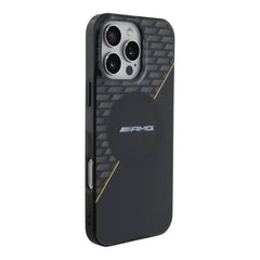 Estuche amg skin iphone 16 pro max amg hc magsafe double layer transparent rhombs black/yellow color negro  Shop name