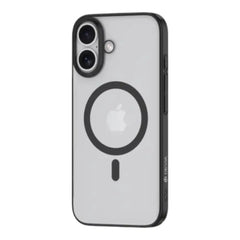 Estuche magnético Glimmer negro para iPhone 16 compatible con MagSafe, diseño elegante y protección superior.