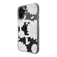 Estuche switcheasy skin iphone 16 style m pattern shockproof case for 2024 iphone 2 lenses White Flower color multicolor