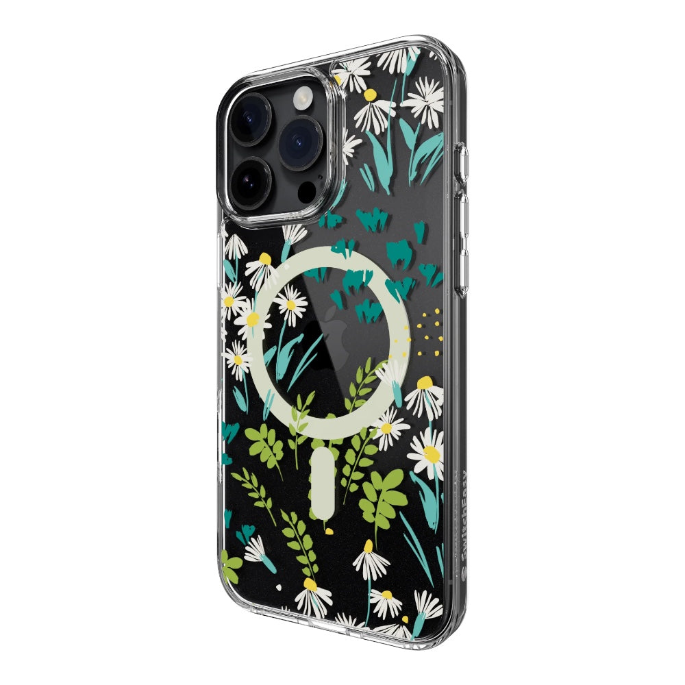 Estuche switcheasy skin iphone 16 pro style m pattern shockproof case for 2024 iphone 3 lenses daisy color multicolor