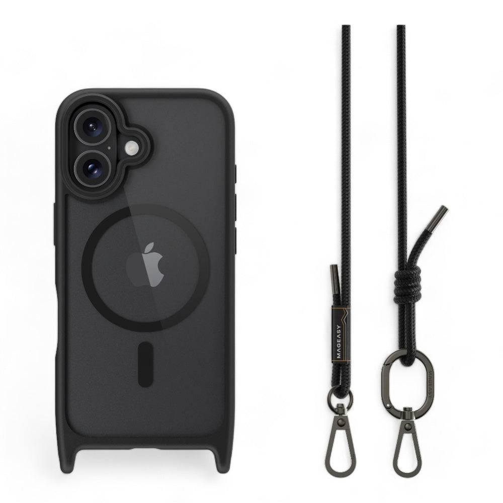 Estuche switcheasy roam iphone 16 roam m shockproof protective case with lanyard black/black color negro - MUNDO ACCESORIOS (B2C)